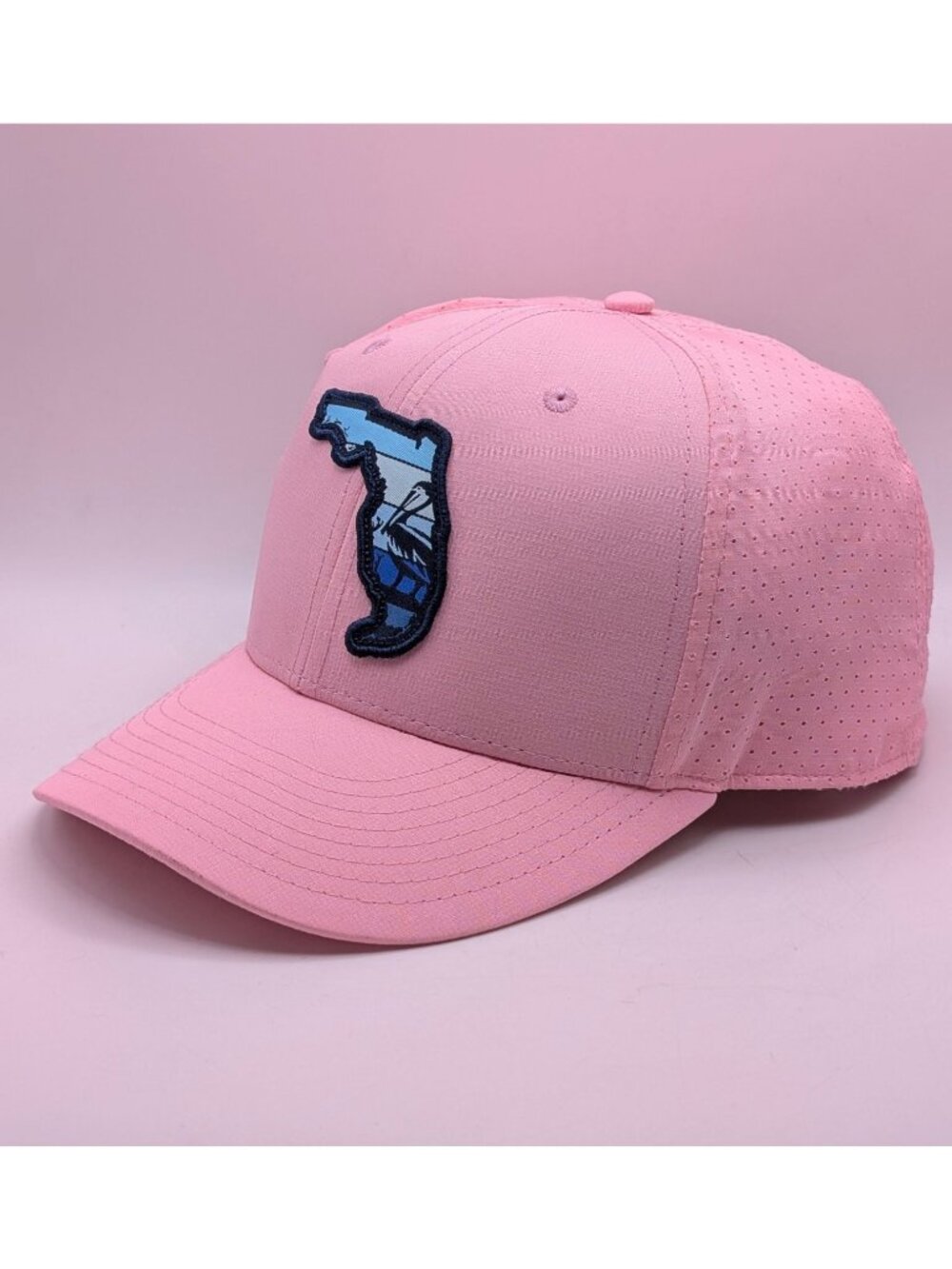 Boaters Republic Snapback Trucker Hat Pink Adjustable Mesh Back Florida Pelican